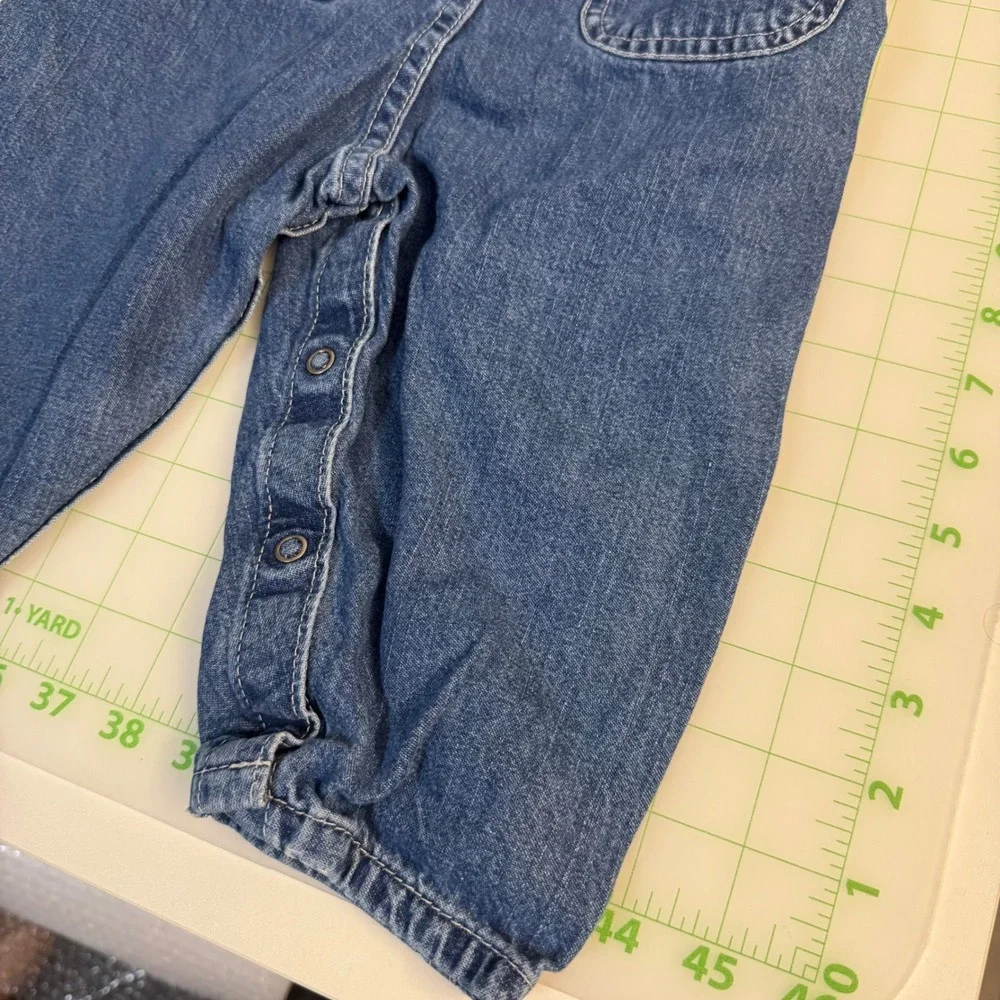 Vintage 90s Oshkosh Bgosh Girl Dark Denim Overalls 18 months cottagecore Vestbak